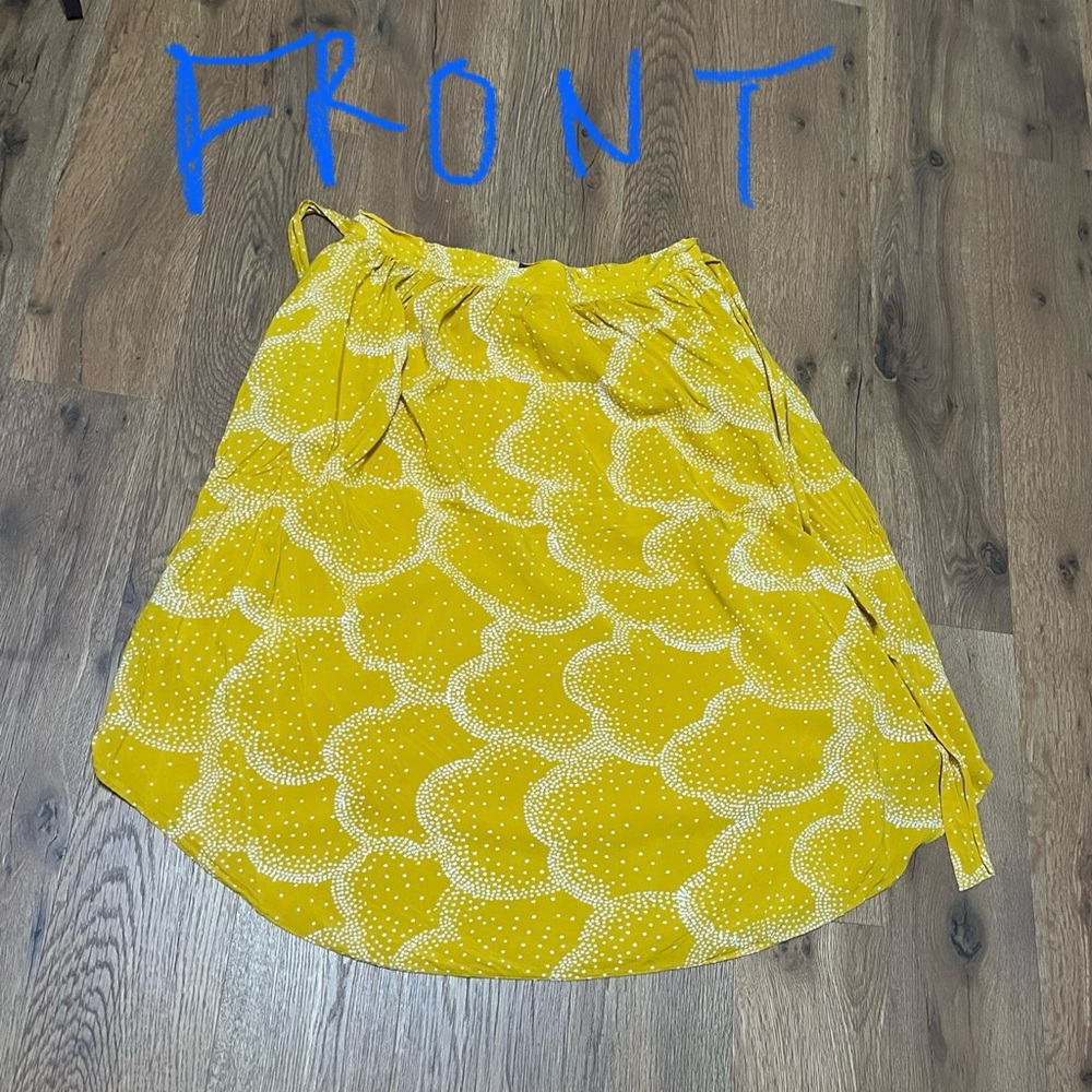 Maeve by Anthropologie Yellow Patterned A-Line Skirt